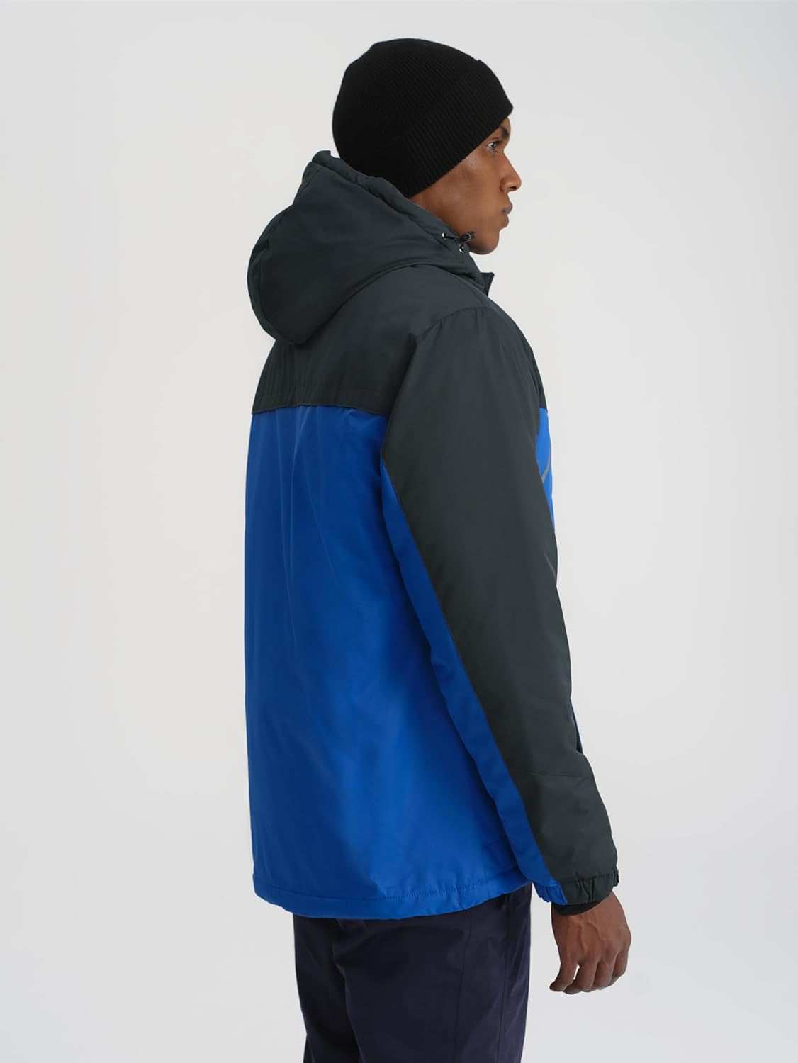 Men'S Windproof Ski Jacket Warm Raincoats Snowboarding Hooded Parka with Multi-Pockets