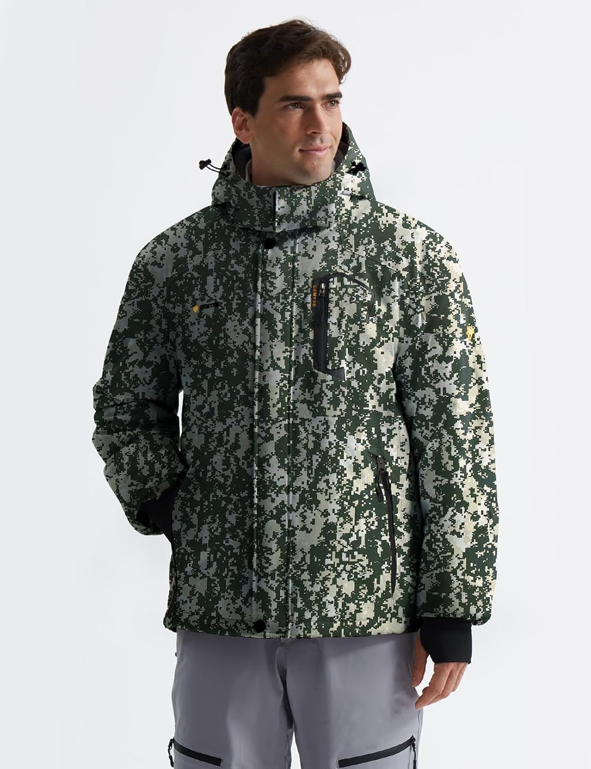 Men'S Mountain Waterproof Ski Snow Jacket Winter Windproof Rain Jacket